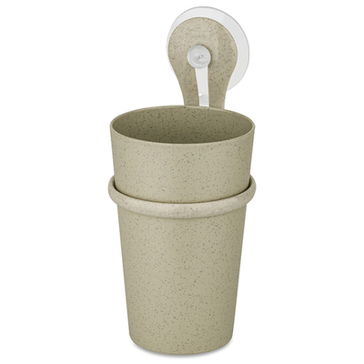 Стакан для зубных щеток на присоске loop, organic, песочный