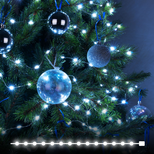 Гирлянда нить роса белый 10М IP20 400-009