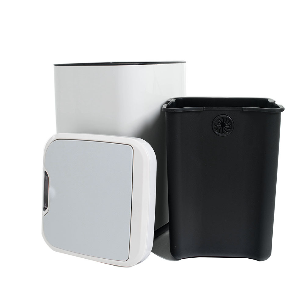 Ведро для мусора сенсорное, квадратное, внутр ведро, Foodatlas JAH-6311, 13 л (белый)