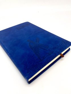 Блокнот 128 л А5 линейка мельница синий (7675-4)