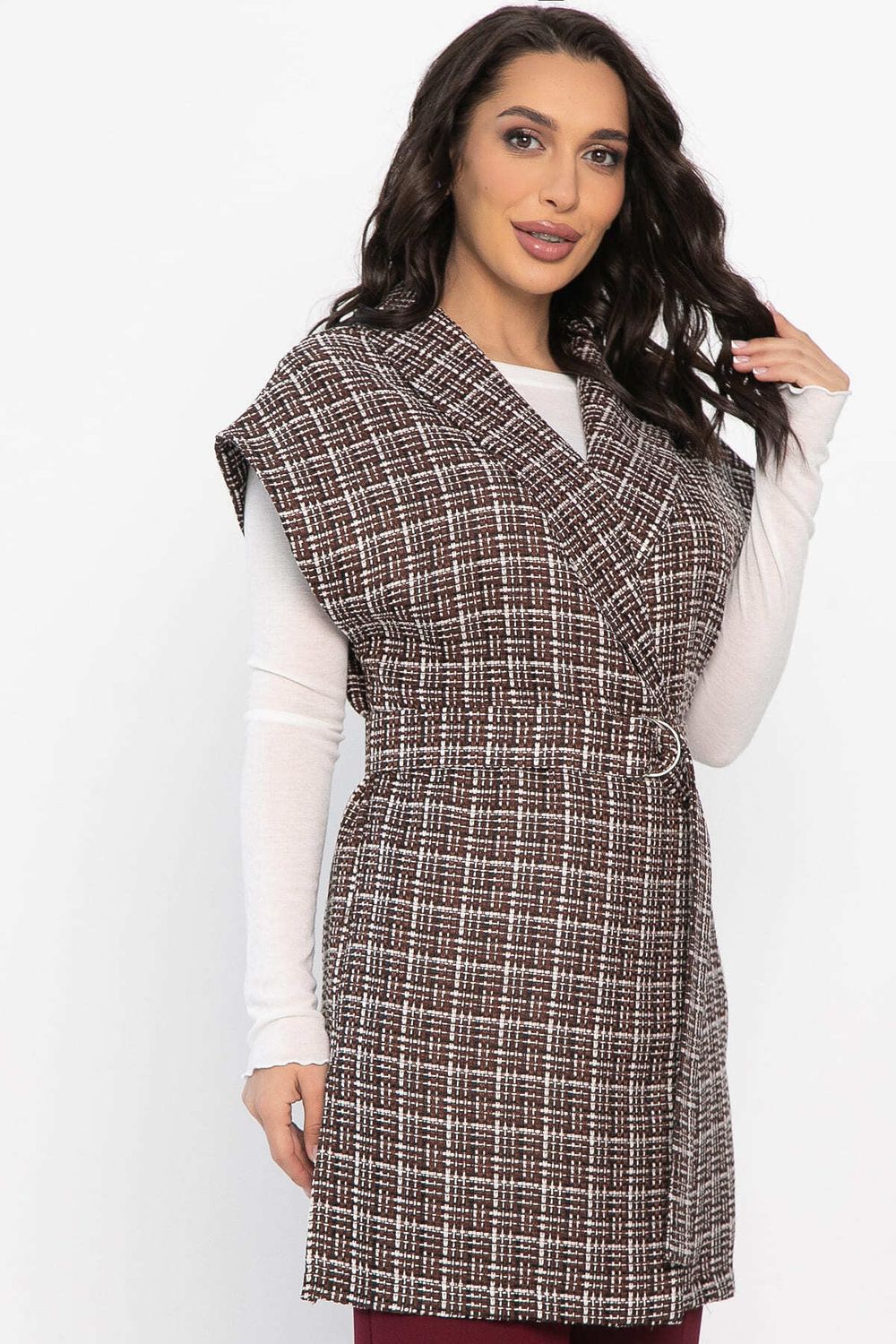 Жилет костюмный из твида Жюлли (кофе) Б14489-4М LT Collection