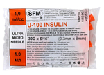 Шприц трехкомпонентный 1 мл игла 0,30 х 8,0 U-100 30G 10 шт SFM