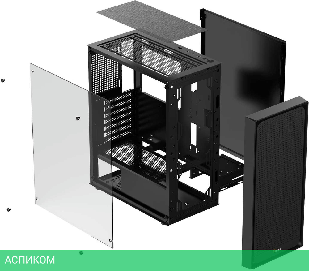 Корпус Ocypus Gamma C50 без БП Black (Gamma-C50-BKG000XX-GL)