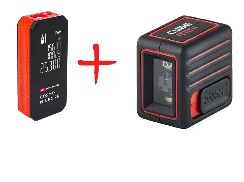 КОМПЛЕКТ Уровень ADA Cube MINI Basic Edition + Дальномер ADA Cosmo MICRO 25