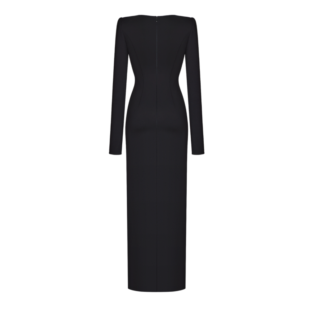 Платье макси с глубоким разрезом из джерси