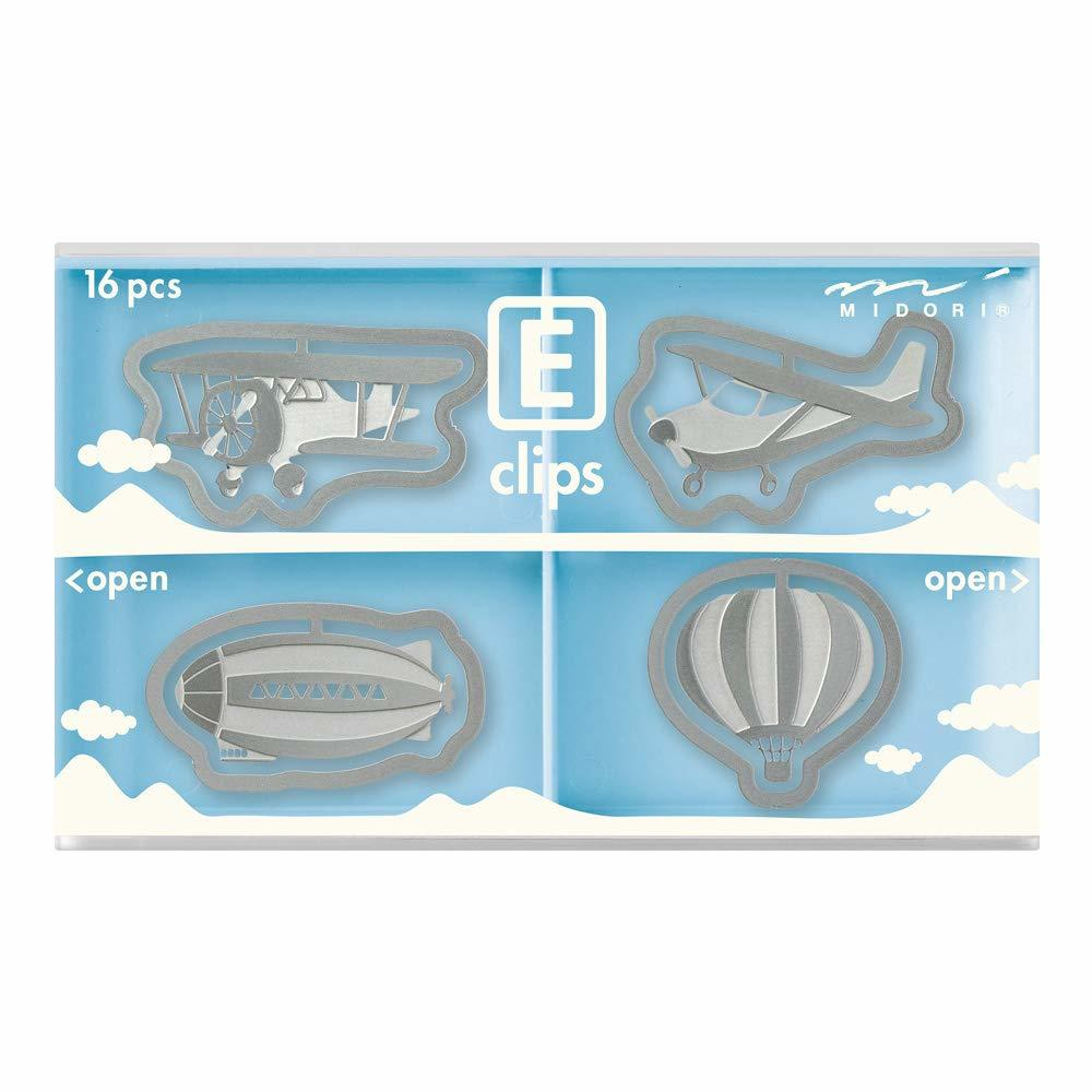 Скрепки Midori E-Clips Air Vehicle (16 шт)