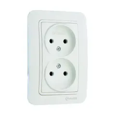 Розетка Makel Lillium Natural двойная без заземления белая 05094