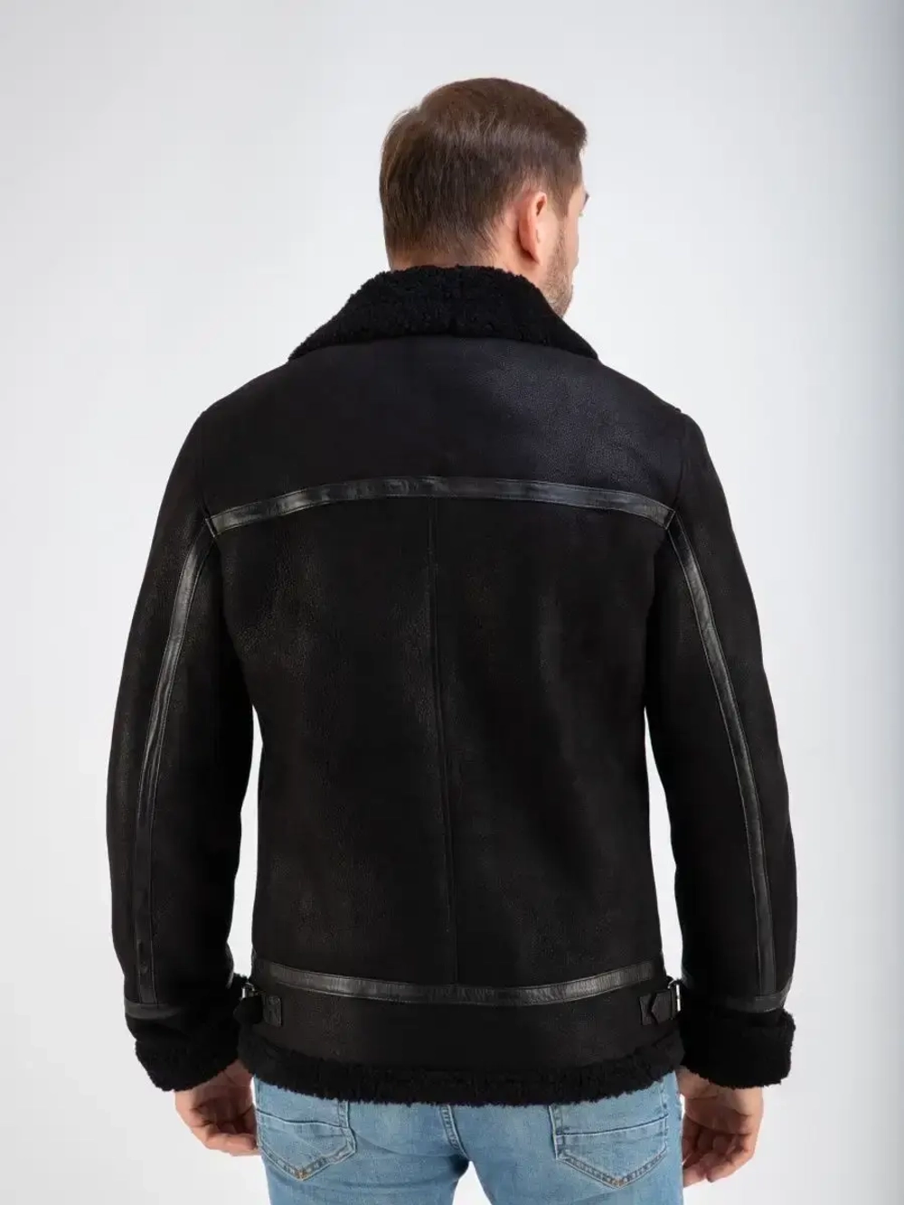 Дубленка мужская натуральная авиатор зимняя Турция