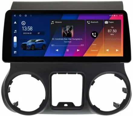 Магнитола для Jeep Wrangler 2010-2014 - Canbox H-Line 1294 монитор 12.3" QLED в стиле BMW на Android 10, ТОП-процессор, CarPlay, 4G SIM-слот