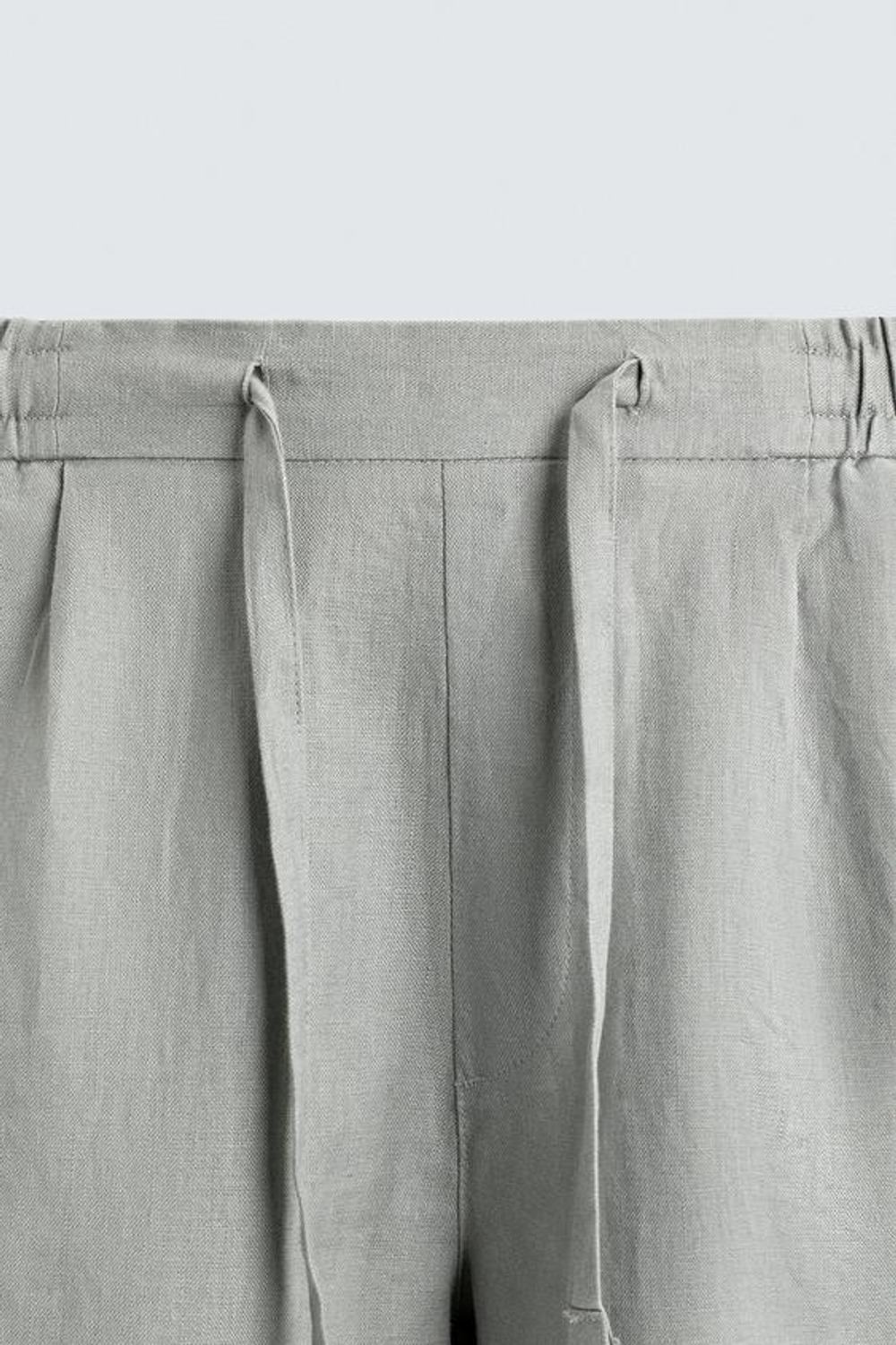 ZARA ШОРТЫ RELAXED FIT ИЗ 100% ЛЬНА, СВЕТЛО-СЕРЫЙ