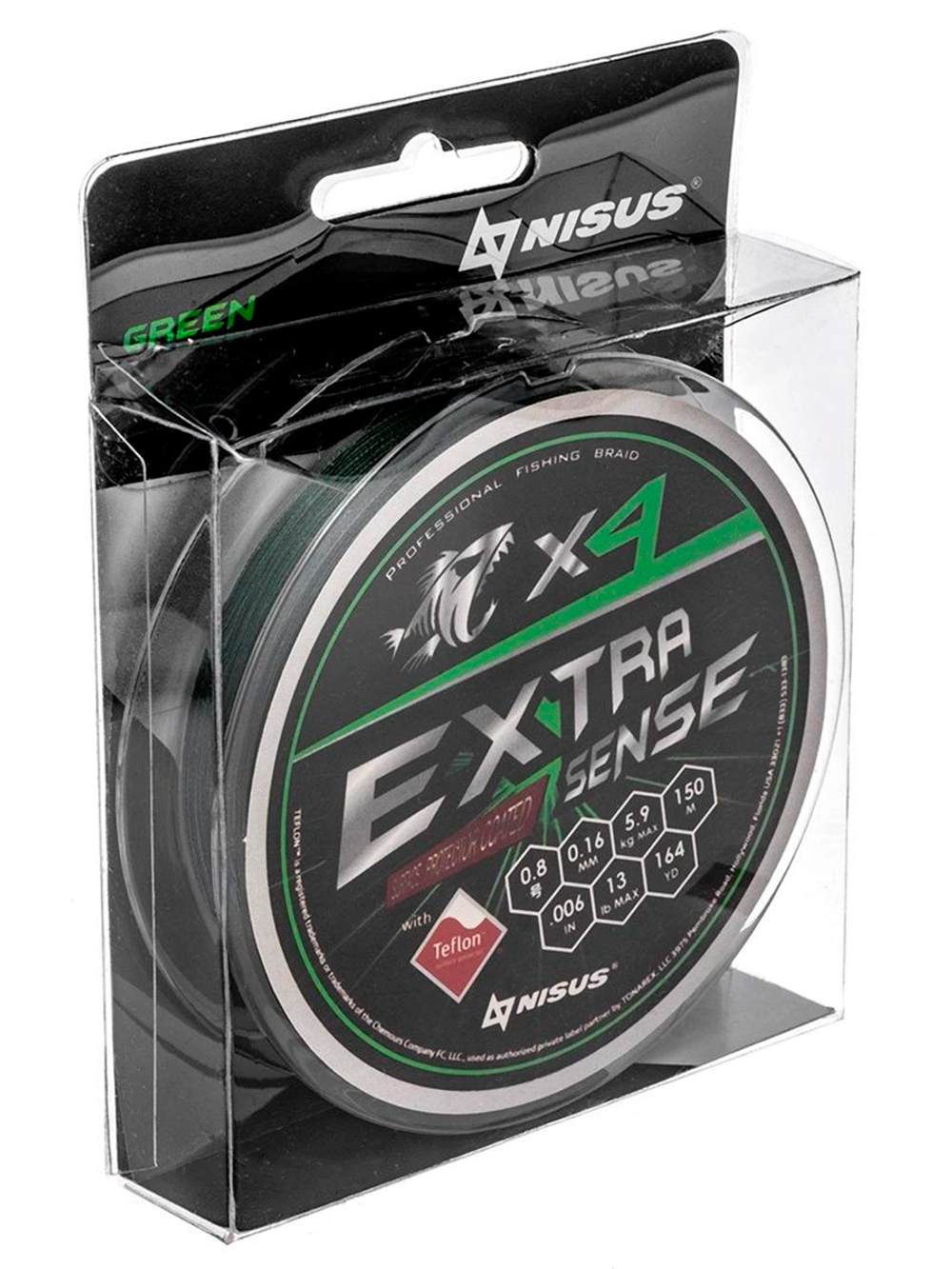 Шнур плетеный для рыбалки Helios Extrasense X4 PE Green 150m 1.0/15LB 0.17mm (HS-ES-X4-1/15LB)