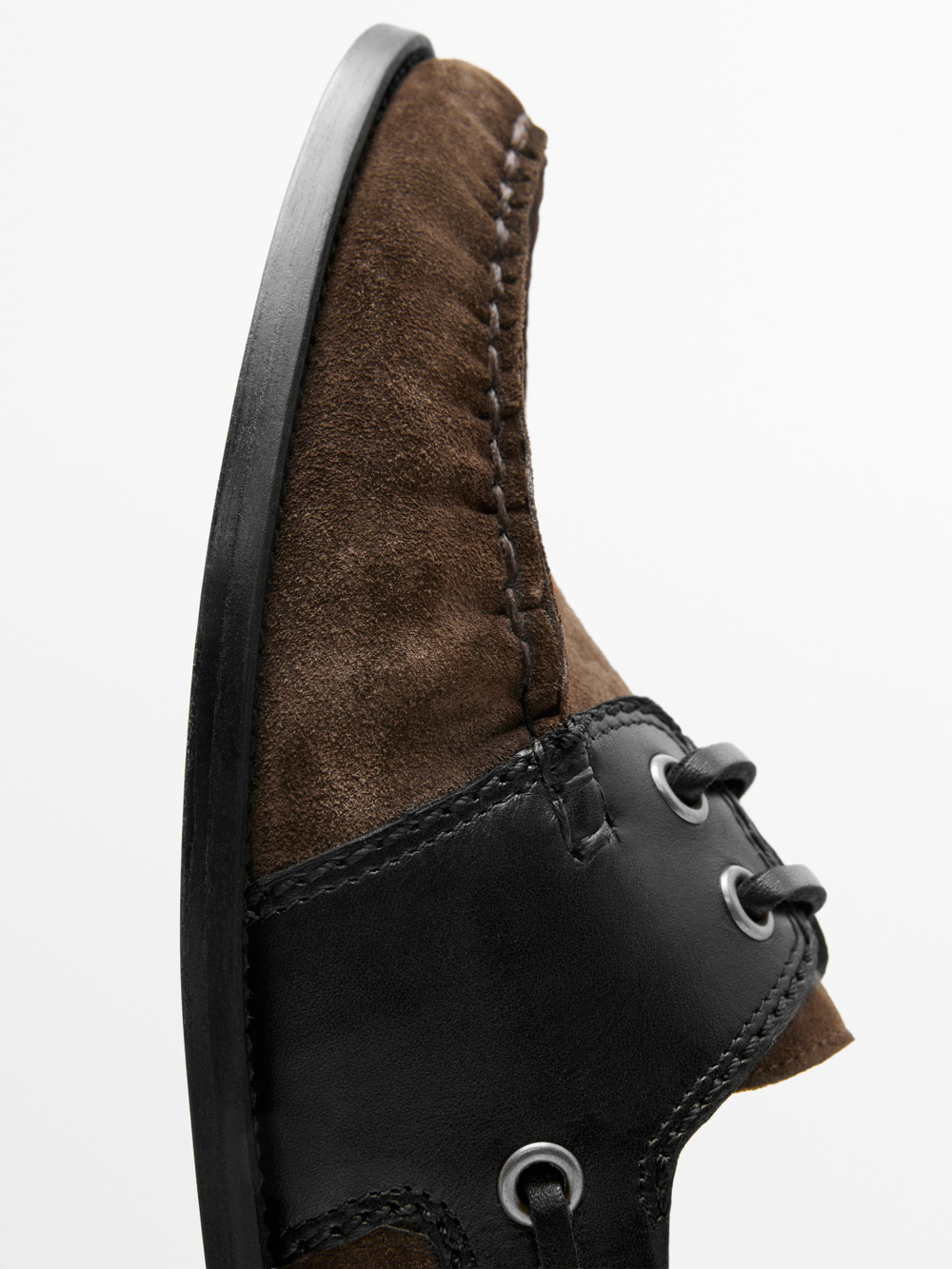 Massimo Dutti Контрастные кожаные туфли для яхтинга, коричневый