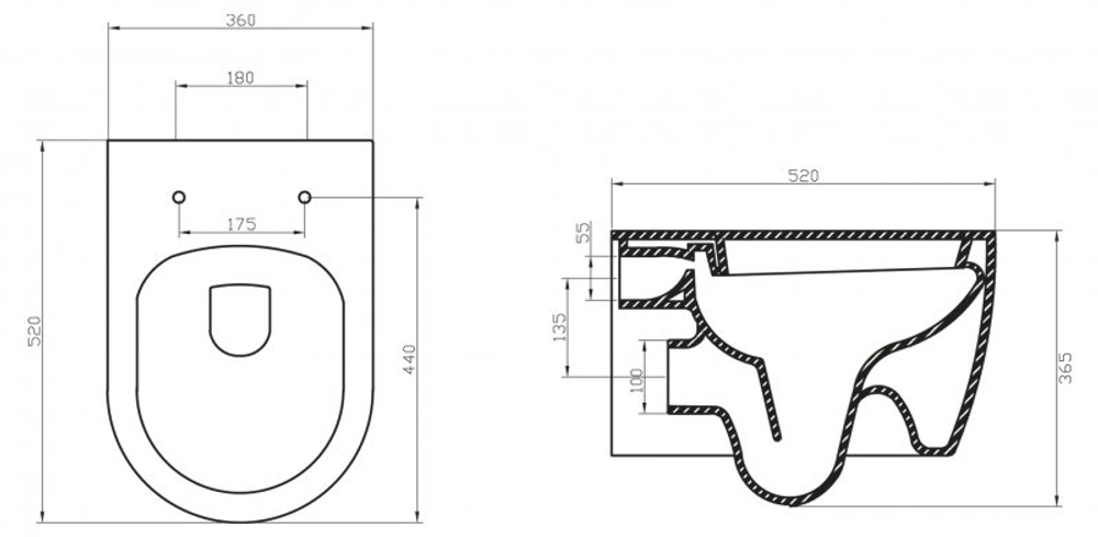 Унитаз безободковый подвесной BelBagno MARINO BB105CHR