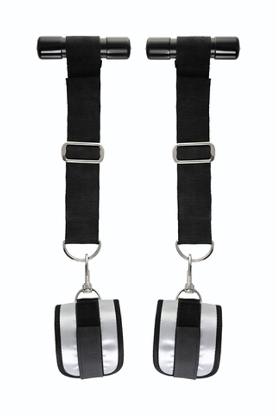 Черно-серебристые фиксаторы для рук на дверь Anonymo (Цвет: черный с серебристым)