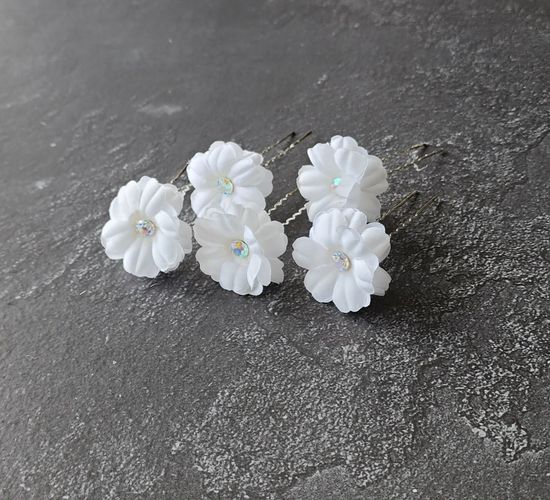 Набор шпилек "Розы большие" латекс, 3 шт, бирюза