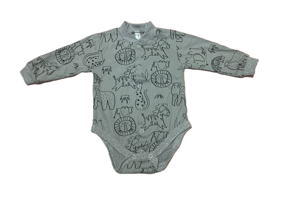 Боди с длинным рукавом на кнопках из кулирки (100% хлопок) на рост 86 см