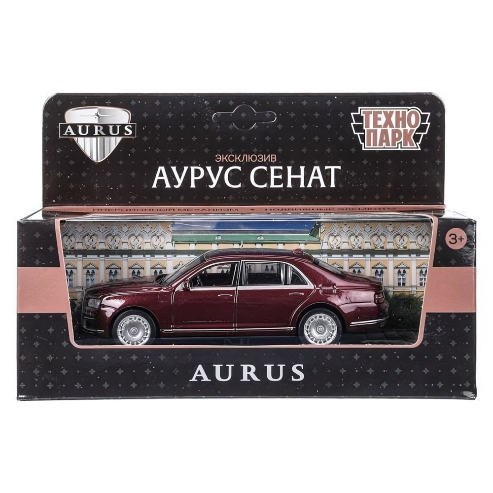 Модель ин. мет. "Аупус Сенат" 13,5см, двери, багаж, бордовый, коробка SENAT-13-VIN (72) (Технопарк)