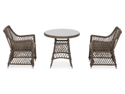 "Эспрессо-80 L" обеденная группа плетеная, цвет коричневый