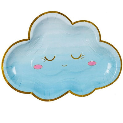 Тарелки бумажные «Детские грезы. Облако», в голубом цвете, 26 см, 6 шт