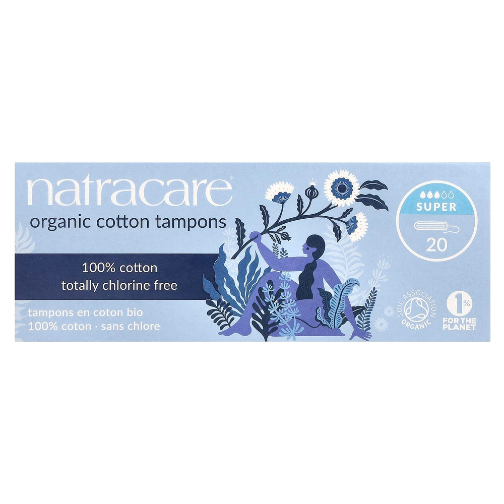 Natracare, Super, тампоны из органического хлопка, 20 штук