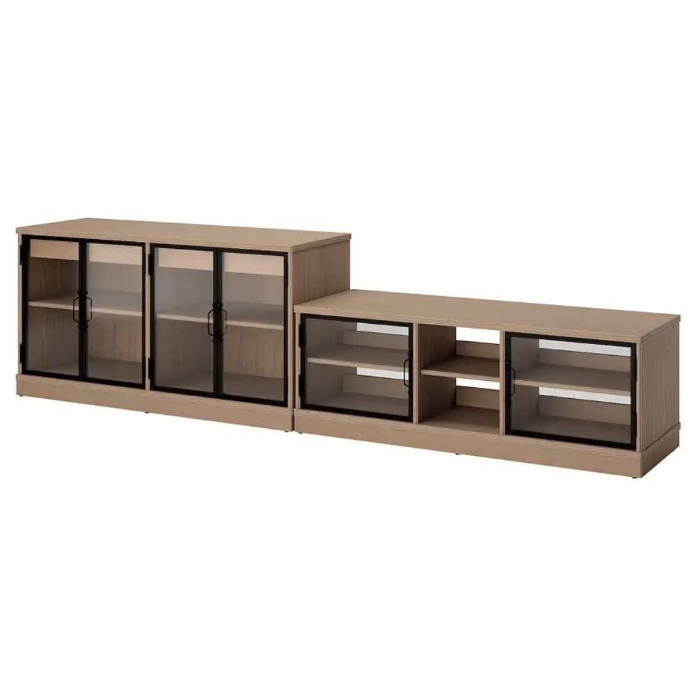 Тумба под телевизор - IKEA LANESUND, 81x47x322см, коричневый/светло-коричневый, ЛАНЕСУНД ИКЕА