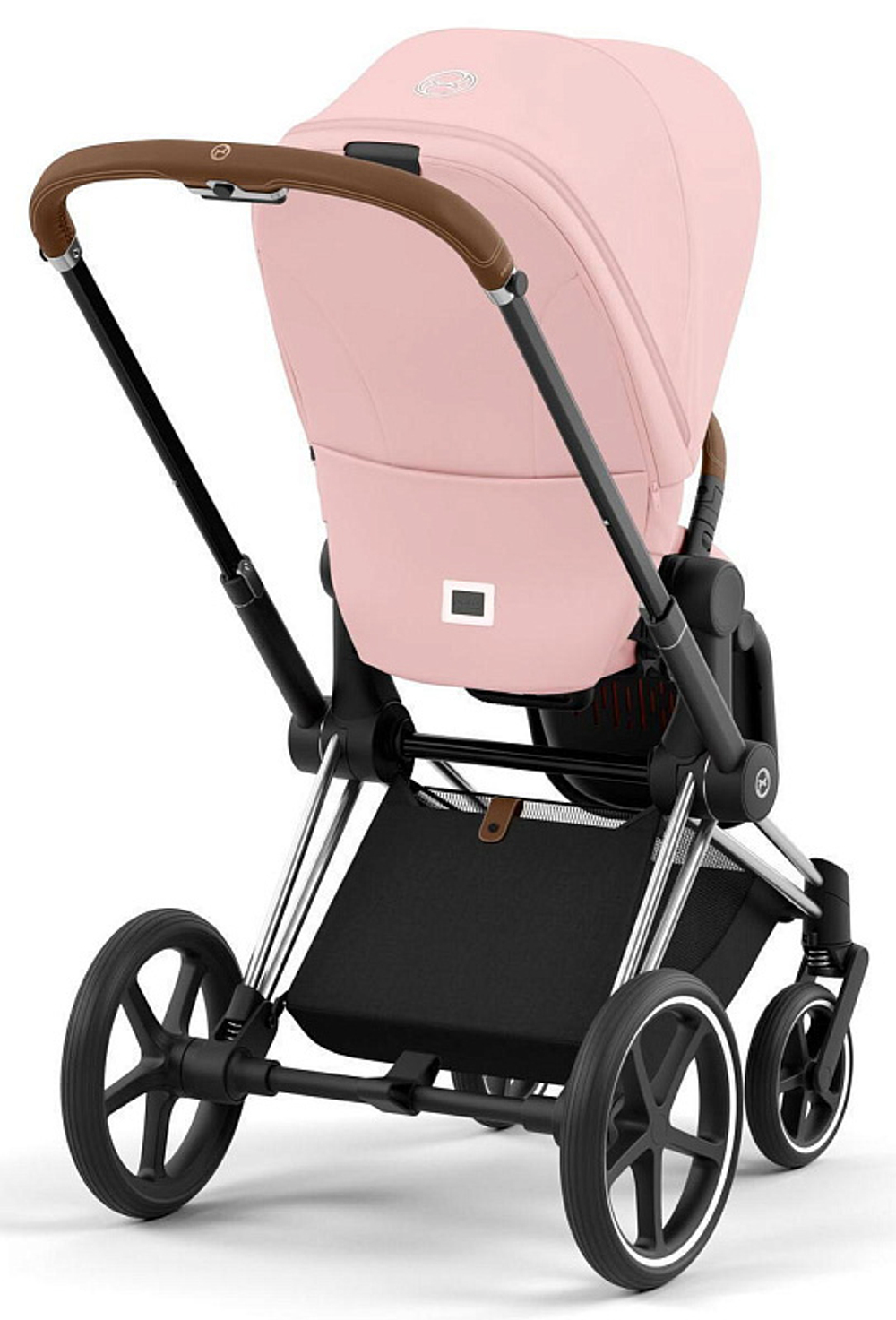 Коляска 3 в 1 Cybex Priam IV Chrome Brown и автокресло Aton B2 i-Size Volcano Black Peach Pink