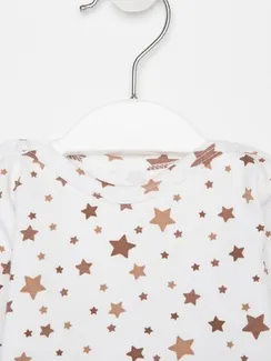 Боди детское, цвет белый/бежевый, рост 74 см