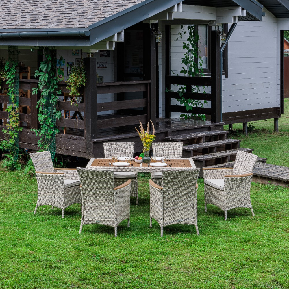 Обеденный комплект ROYAL FAMILY AMELIA бежевого цвета на 6 персон