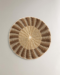 ZARA HOME КРУГЛАЯ ПОДСТАВКА ПОД СТОЛОВЫЕ ПРИБОРЫ ИЗ РОТАНГА, КОРИЧНЕВЫЙ