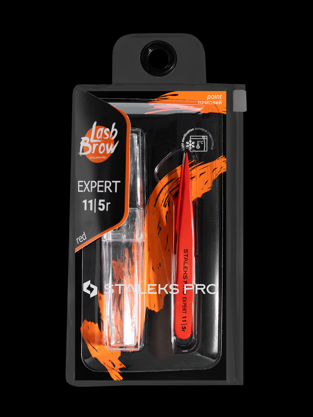 Пинцет для бровей EXPERT 11 TYPE 5r (точечный), красный