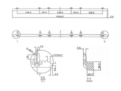 009CPLD2 Зубчатая рейка полимерная, крепление снизу, бесшумная, модуль 4