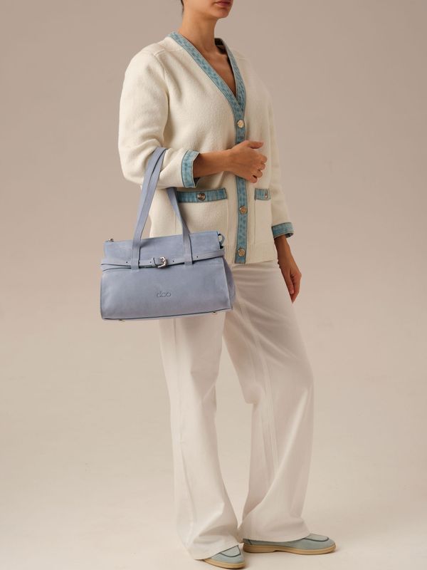 Замшевая сумка DBR Rumi mini 31400 туманно-голубой