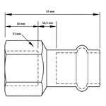 Переходник 18-3/4", WAAG Heavy Inox, пресс-резьба, вн., сталь нержавеющая