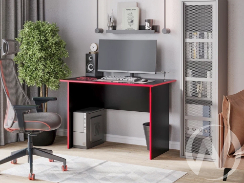 Компьютерный стол КЛ №9.2 (черный/красный)