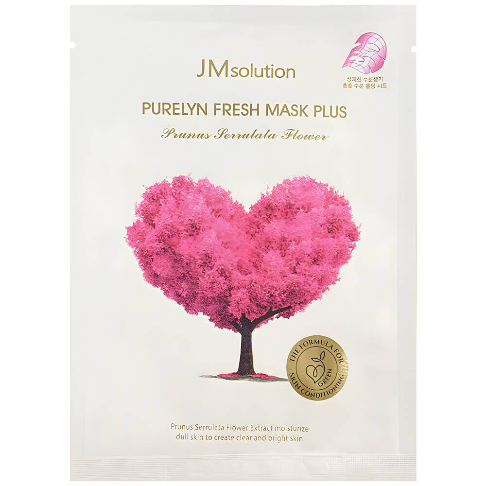 JMsolution Осветляющая тканевая маска с сакурой Purelyn Fresh Mask Plus Prunus Serrulata Flower