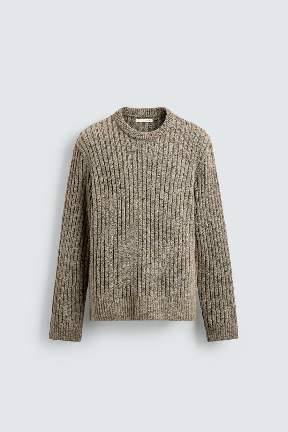 ZARA СВИТЕР В РУБЧИК, ЗЕЛЕНОВАТО-СИНИЙ