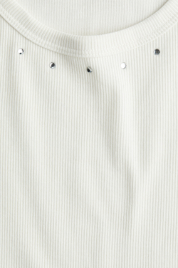 H&M Футболка с вышивкой, белый