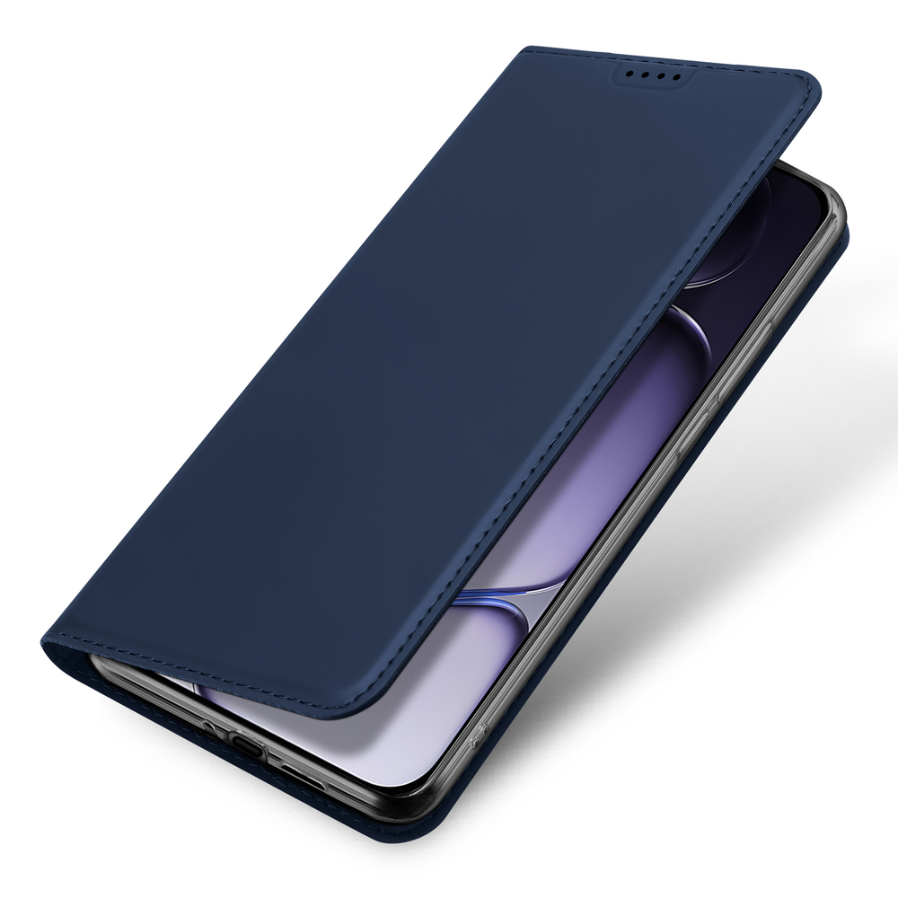Чехол книжка из кожи синего цвета для OnePlus Nord 6, серия Skin Pro Series от Dux Ducis