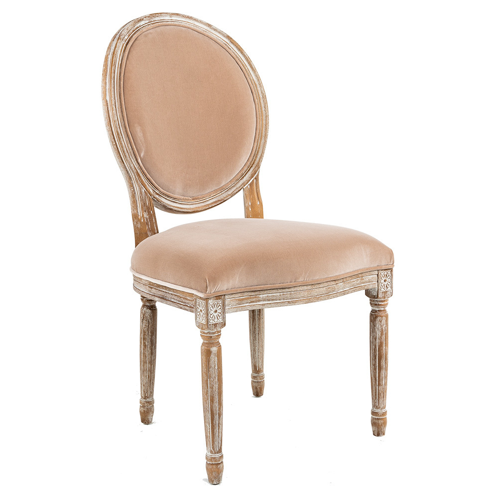 Стул Луи - Морской песок бархат лесной орех Объект мечты