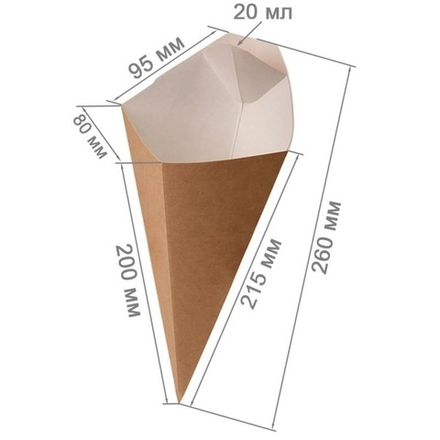 Д\карт фри+д/соуса "ECO CONE L"