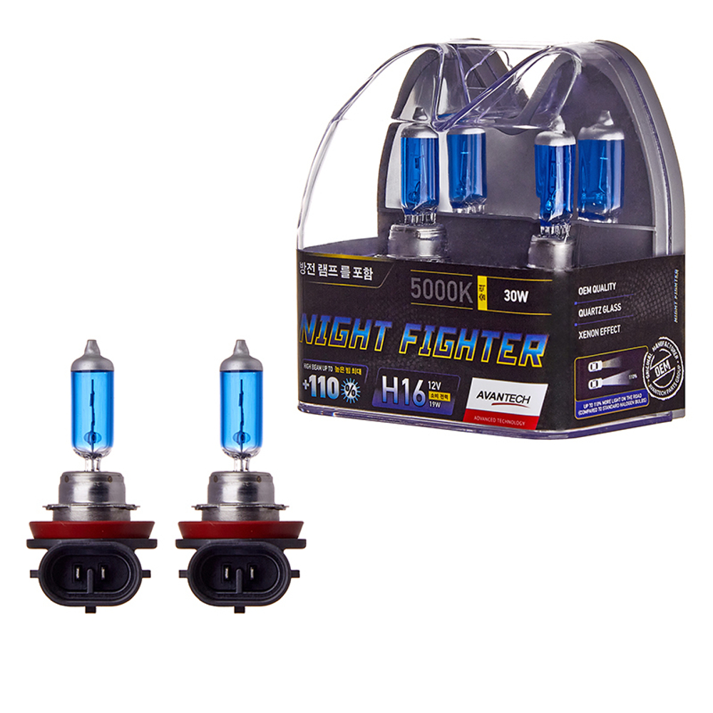 Лампа высокотемпературная Avantech H16 12V 19W (30W) 5000K, комплект 2 шт. AB5016
