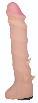 Насадка REAL Standard со спиралевидным узором - 19 см. (Цвет: телесный)