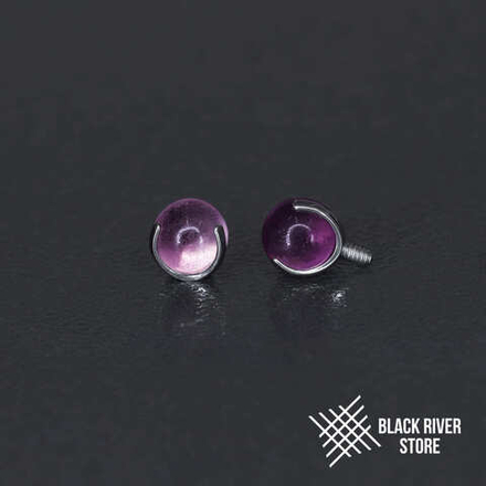 Ball 3-Prongs 4мм Purple Fluorite