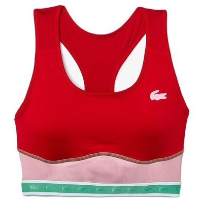 ТОП теннисный Lacoste SPORT Women's Racer Back Sports Bra - red/pink/green