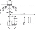 Сифон для мойки AlcaPlast A82-DN50