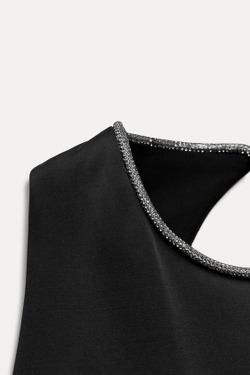 ZARA ТОП С ОТКРЫТОЙ СПИНОЙ, ЧЕРНЫЙ