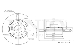 Диск тормозной передний UNIO BRD-20430