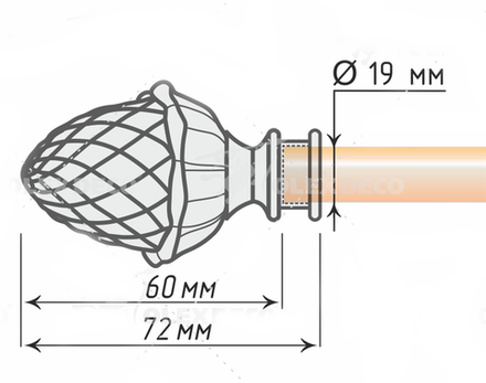 Наконечники "Шишка" d19 мм, цвет антик