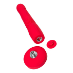 Красный фрикционный вибратор 25,9см со съемной присоской и управлением через приложение Lovense Gravity Thrusting Vibrating Dildo Red LE-26