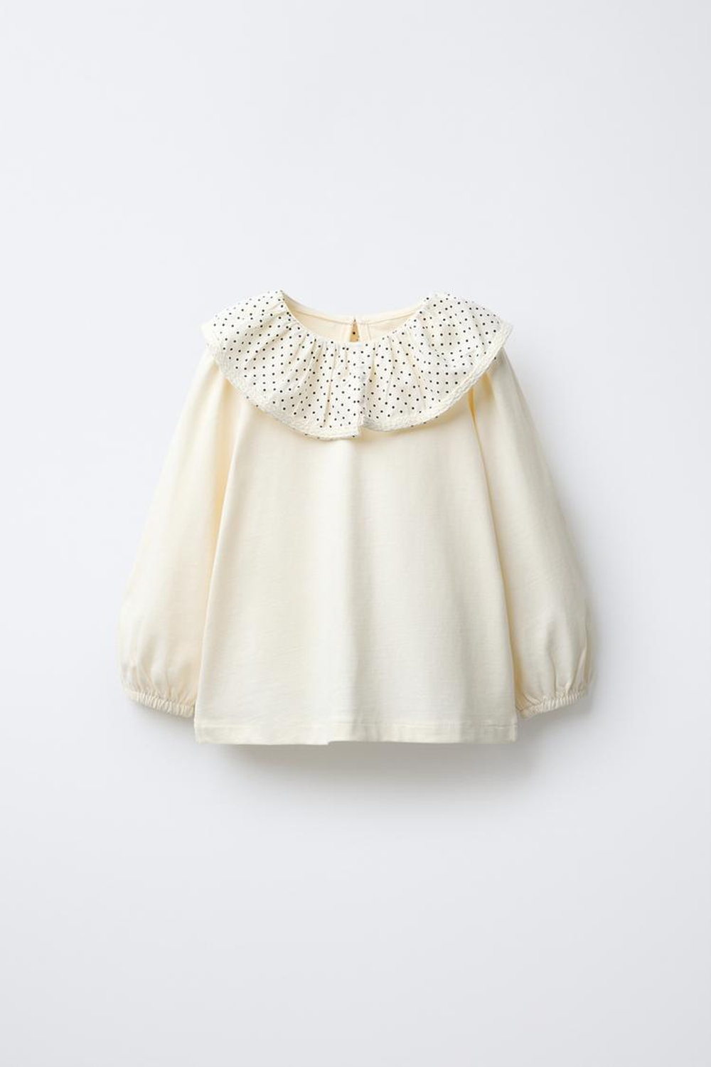 ZARA ФУТБОЛКА С ОТЛОЖНЫМ ВОРОТНИКОМ И ВЫШИВКОЙ, ТЕМНО-СИНИЙ/БЕЛЫЙ